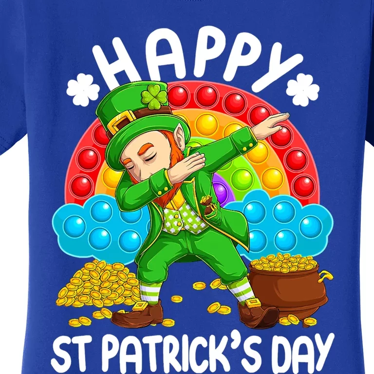 Happy St Patrick's Day Leprechaun Pop It Rainbow Fidget Toy Gift Women's T-Shirt