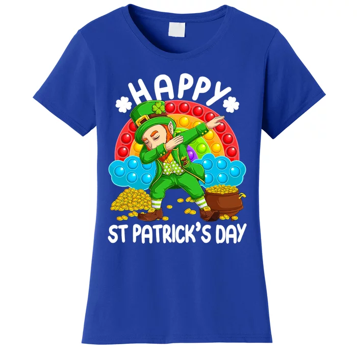 Happy St Patrick's Day Leprechaun Pop It Rainbow Fidget Toy Gift Women's T-Shirt