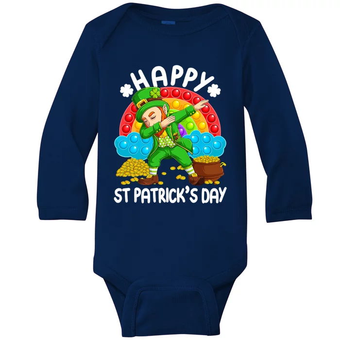 Happy St Patrick's Day Leprechaun Pop It Rainbow Fidget Toy Gift Baby Long Sleeve Bodysuit