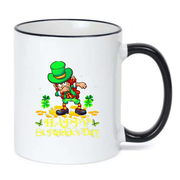 Happy St. Patrick Day Leprechaun Dabbing Ireland Flag Black Color Changing Mug