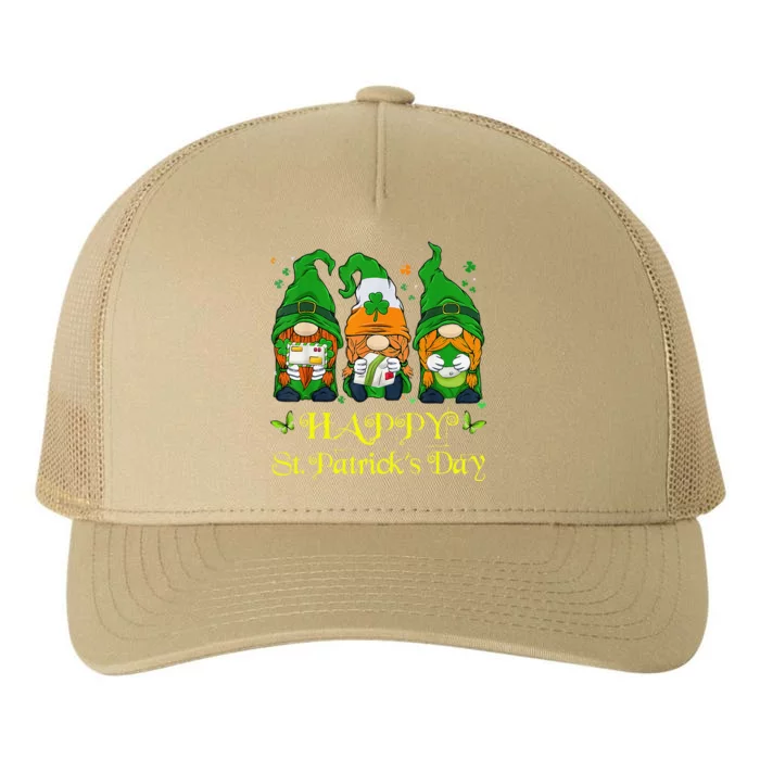 Happy St. Patrick's Dayhree Gnomes Shamrock Irish Yupoong Adult 5-Panel Trucker Hat