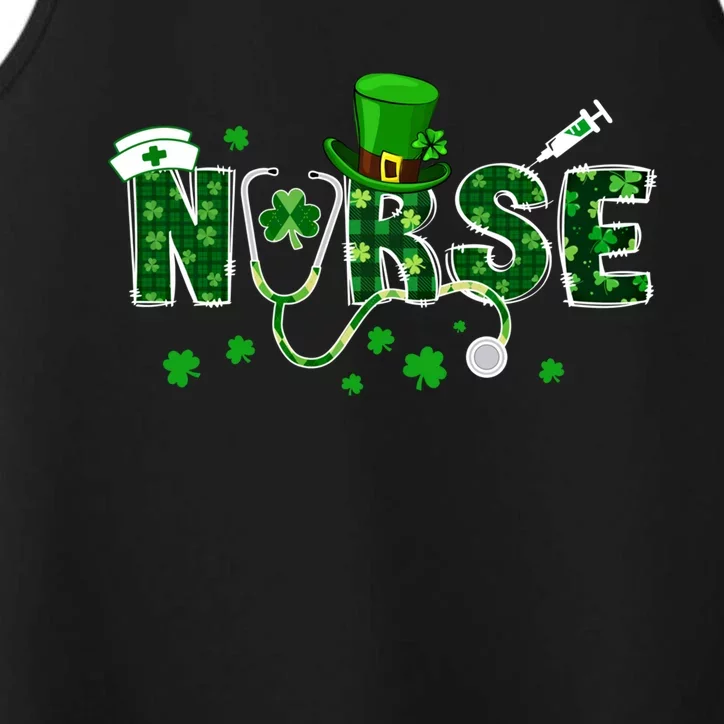 Happy St Patrick's Day Nurse Lucky Shamrock Irish Clover Gift Performance Tank