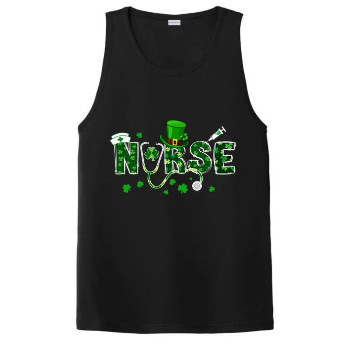 Happy St Patrick's Day Nurse Lucky Shamrock Irish Clover Gift Performance Tank