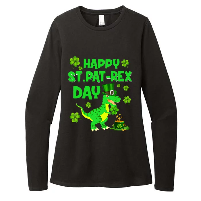 Happy St Pat Rex Day Dinosaur Irish Shamrock St Patricks Day Womens CVC Long Sleeve Shirt