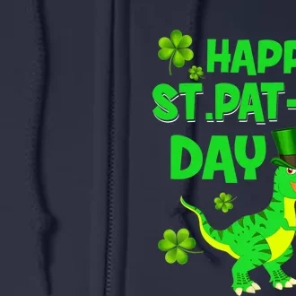 Happy St Pat Rex Day Dinosaur Irish Shamrock St Patricks Day Full Zip Hoodie