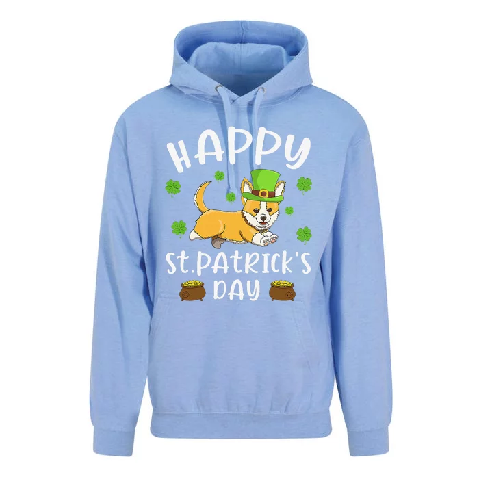 Happy St Patrick's Day Funy Saint Patricks Corgi Dog Unisex Surf Hoodie