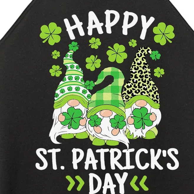 Happy St Patricks Day Gnome Leopard Shamrock Irish Gnomes Women’s Perfect Tri Rocker Tank