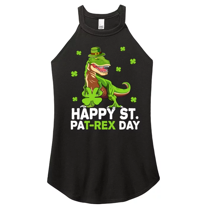 Happy St PaT-Rex Dinosaur Saint Patrick's Day For Boy Girl Women’s Perfect Tri Rocker Tank