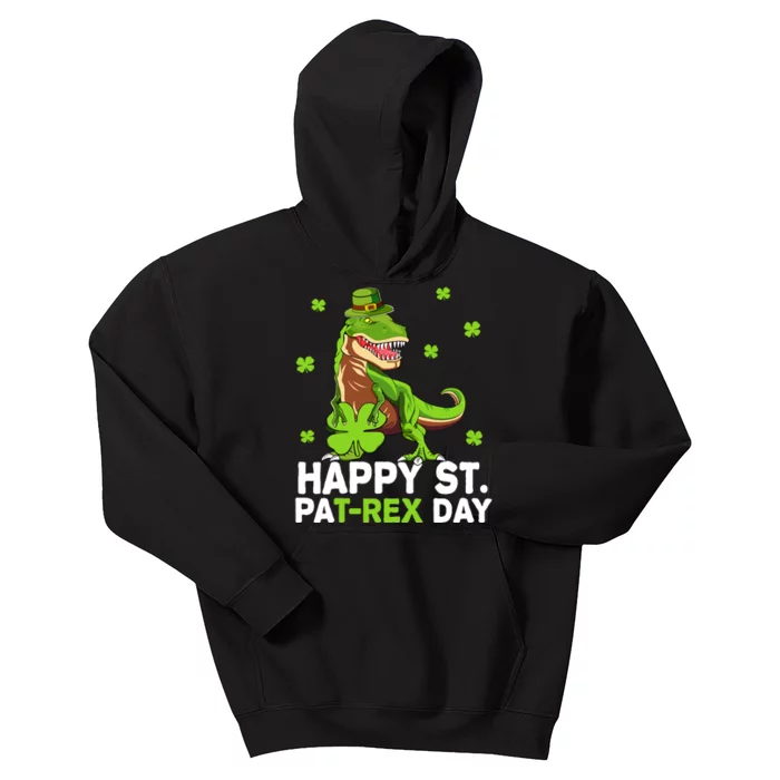 Happy St PaT-Rex Dinosaur Saint Patrick's Day For Boy Girl Kids Hoodie