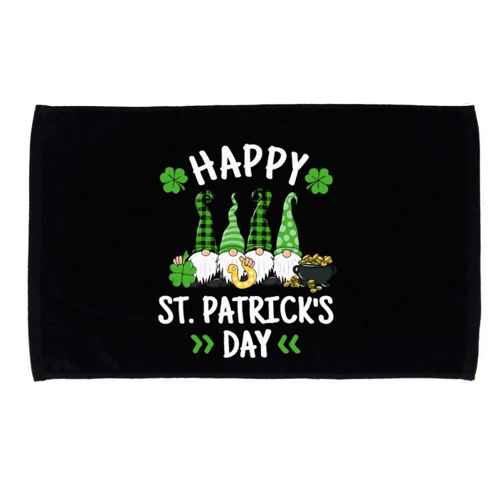 Happy St Patricks Day Gnomes Lucky Gnome Shamrock Microfiber Hand Towel