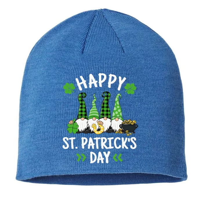 Happy St Patricks Day Gnomes Lucky Gnome Shamrock 8 1/2in Sustainable Knit Beanie