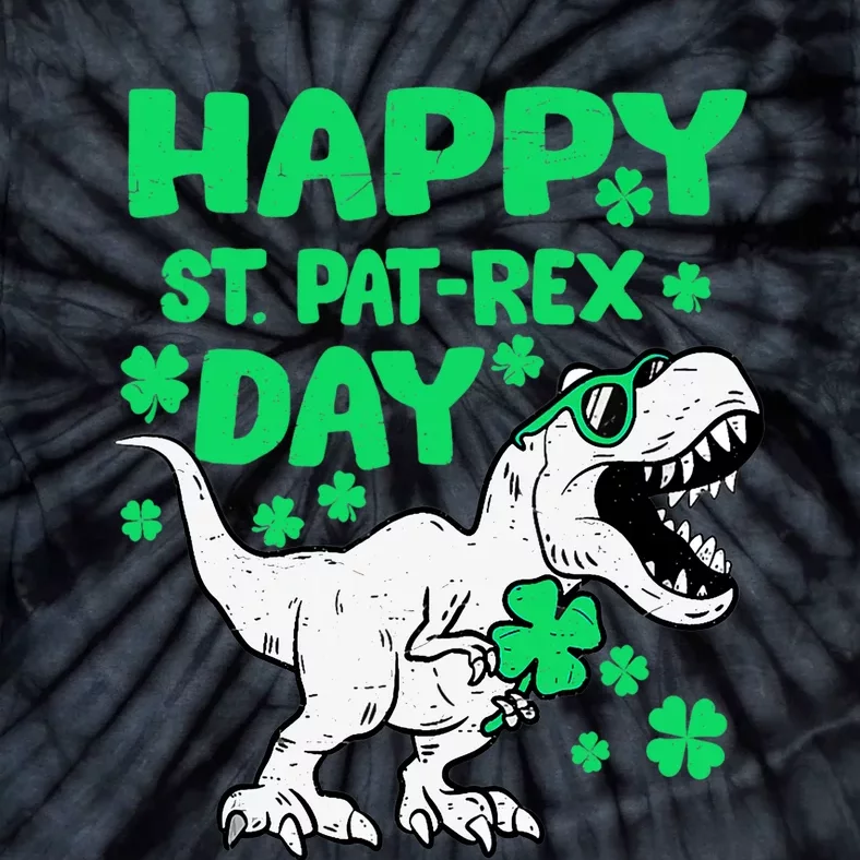 Happy St PaTRex Dinosaur Saint Patrick's Day Boy Girl Tank Top Tie-Dye T-Shirt