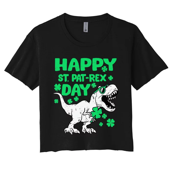 Happy St PaTRex Dinosaur Saint Patrick's Day Boy Girl Tank Top Women's Crop Top Tee