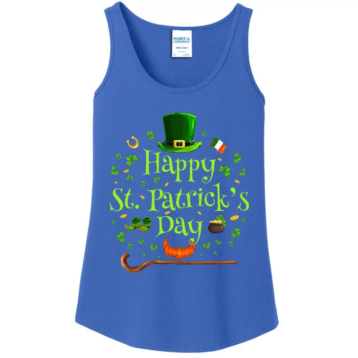 Happy St Patrick's Day Green Shamrock Irish Saint Patrick’s Ladies Essential Tank