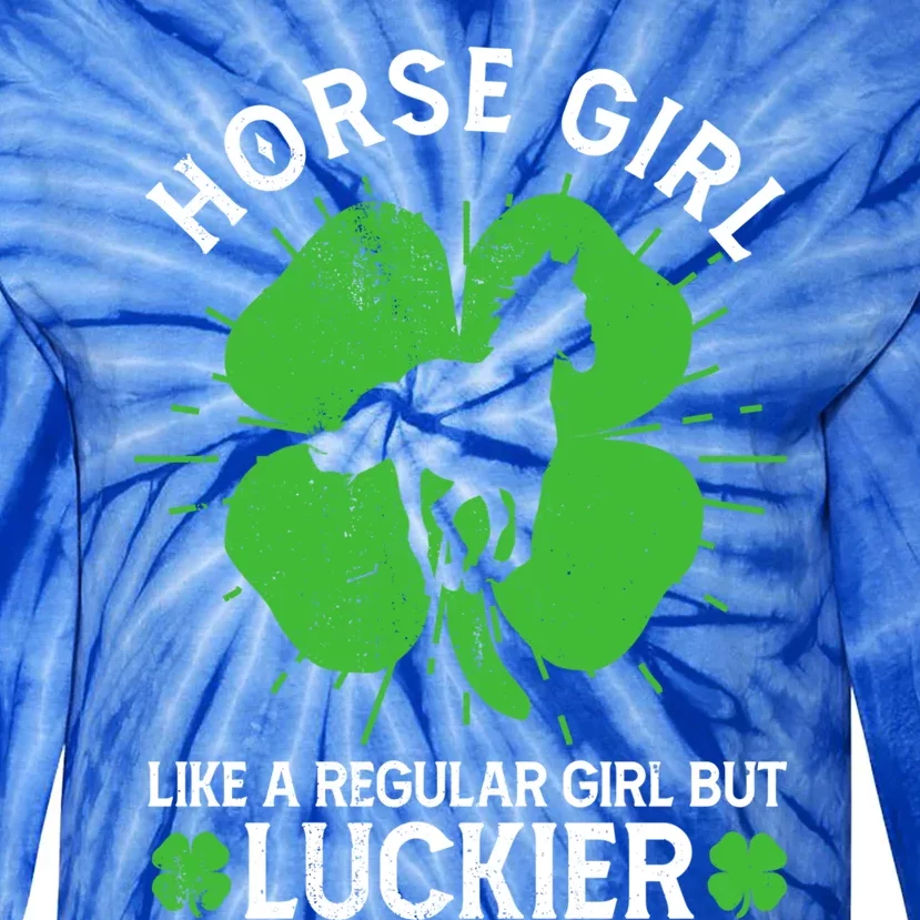 Horse St Patricks Day Horseback Riding Equestrian Gift Tie-Dye Long Sleeve Shirt