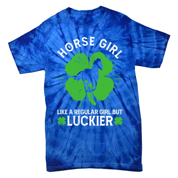 Horse St Patricks Day Horseback Riding Equestrian Gift Tie-Dye T-Shirt