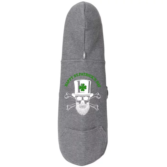 Happy St Patrick's Day Skull Holiday Doggie 3-End Fleece Hoodie