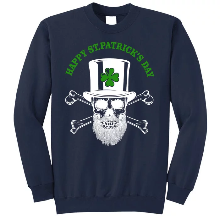 Happy St Patrick's Day Skull Holiday Tall Sweatshirt