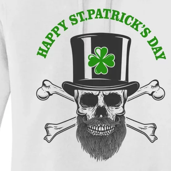 Happy St Patrick's Day Skull Holiday Women's Pullover Hoodie