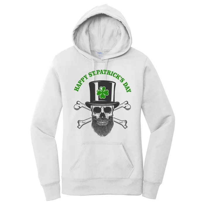 Happy St Patrick's Day Skull Holiday Women's Pullover Hoodie