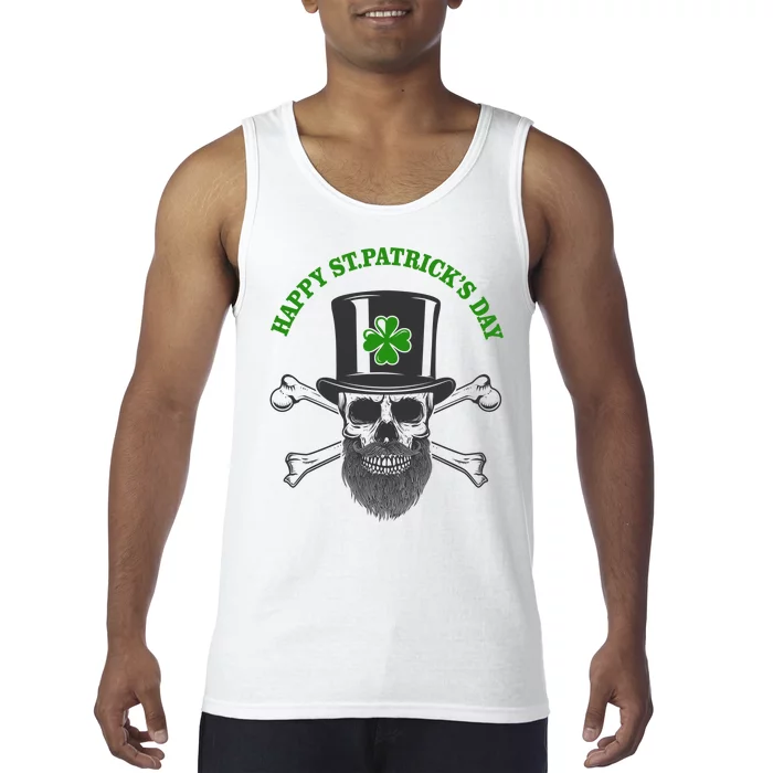 Happy St Patrick's Day Skull Holiday Tank Top