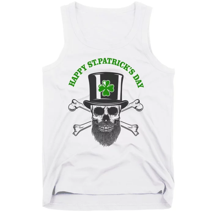 Happy St Patrick's Day Skull Holiday Tank Top