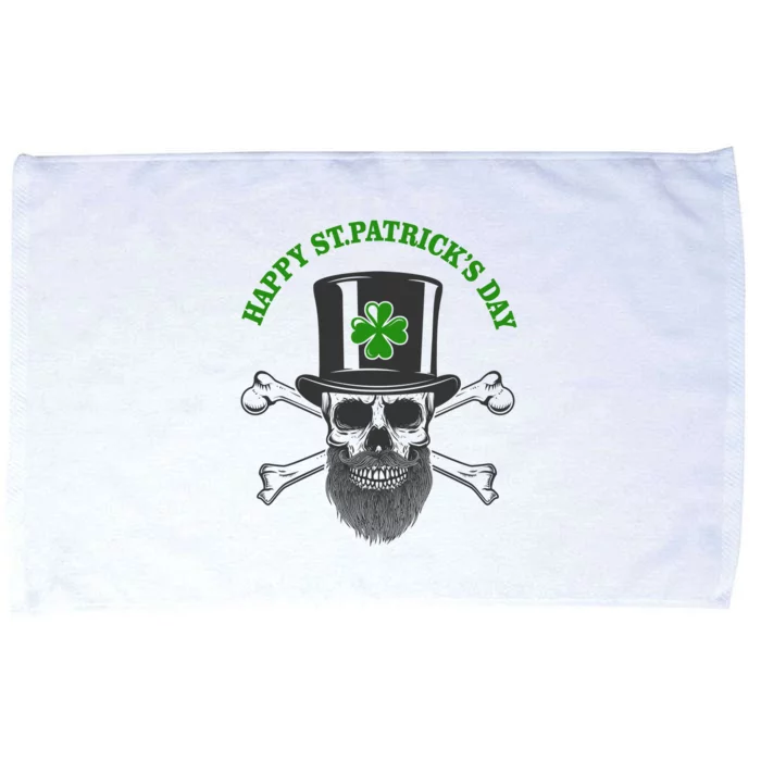 Happy St Patrick's Day Skull Holiday Microfiber Hand Towel