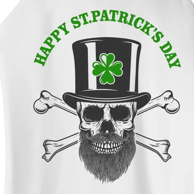 Happy St Patrick's Day Skull Holiday Women’s Perfect Tri Rocker Tank