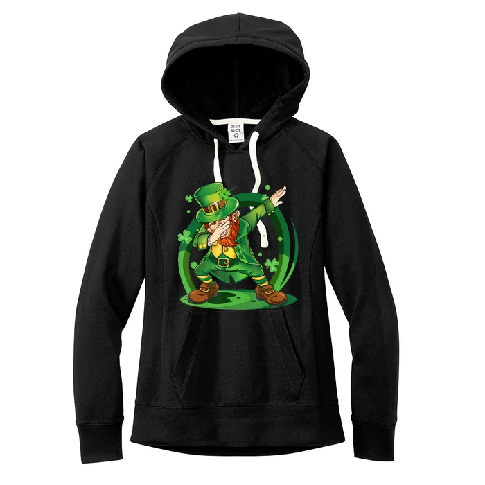 Happy St Patricks Day Dabbing Leprechaun Women's Fleece Hoodie