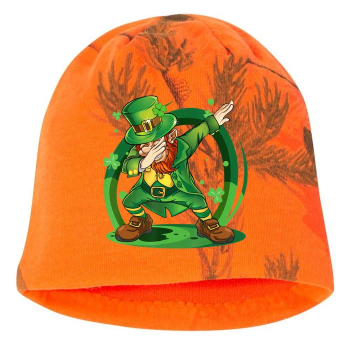 Happy St Patricks Day Dabbing Leprechaun Kati - Camo Knit Beanie