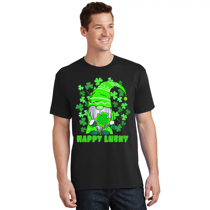 Happy Saint Patrick's Day With Happy Lucky Gnome Andshamrock T-Shirt