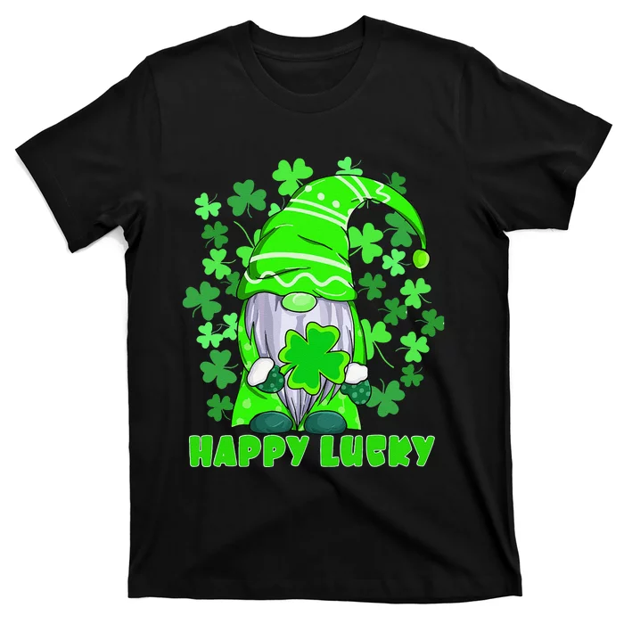 Happy Saint Patrick's Day With Happy Lucky Gnome Andshamrock T-Shirt