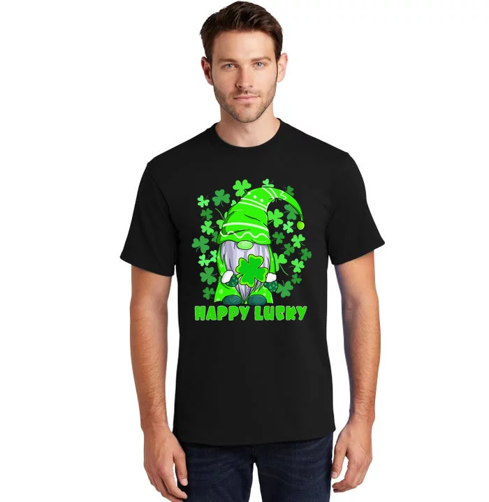 Happy Saint Patrick's Day With Happy Lucky Gnome Andshamrock Tall T-Shirt