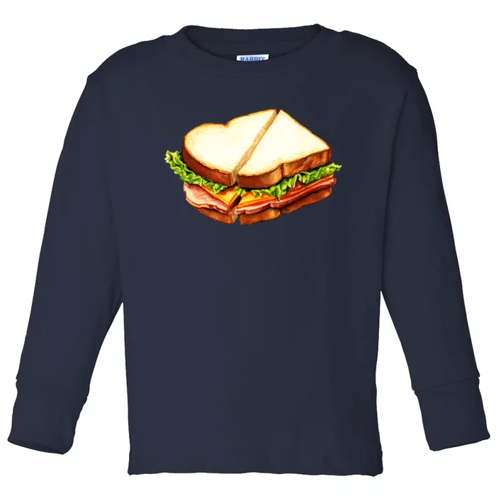 Ham Sandwich Pattern Toddler Long Sleeve Shirt