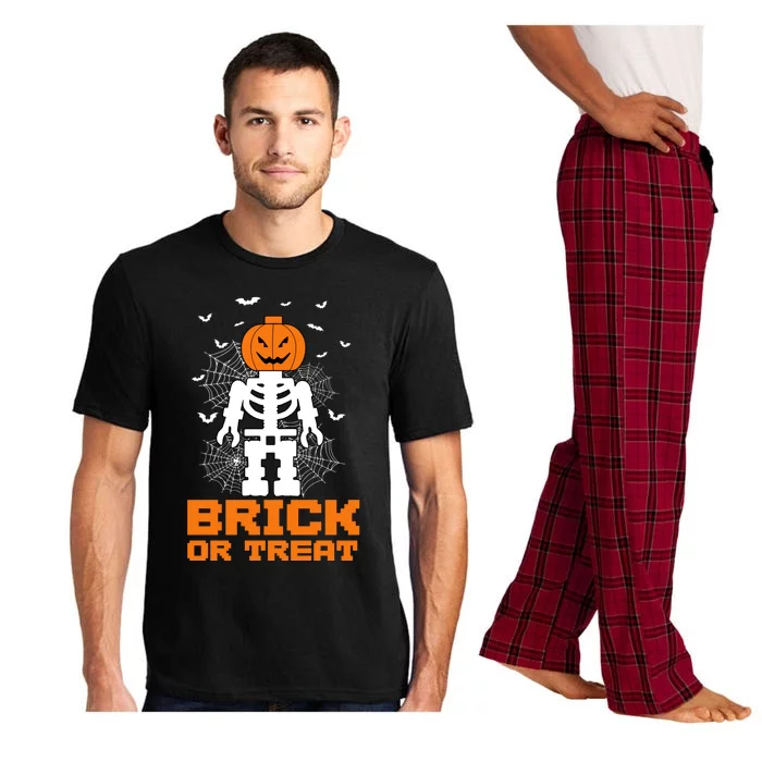 Halloween Skeleton Pumpkin Master Builder Block Building Gifts Pajama Set