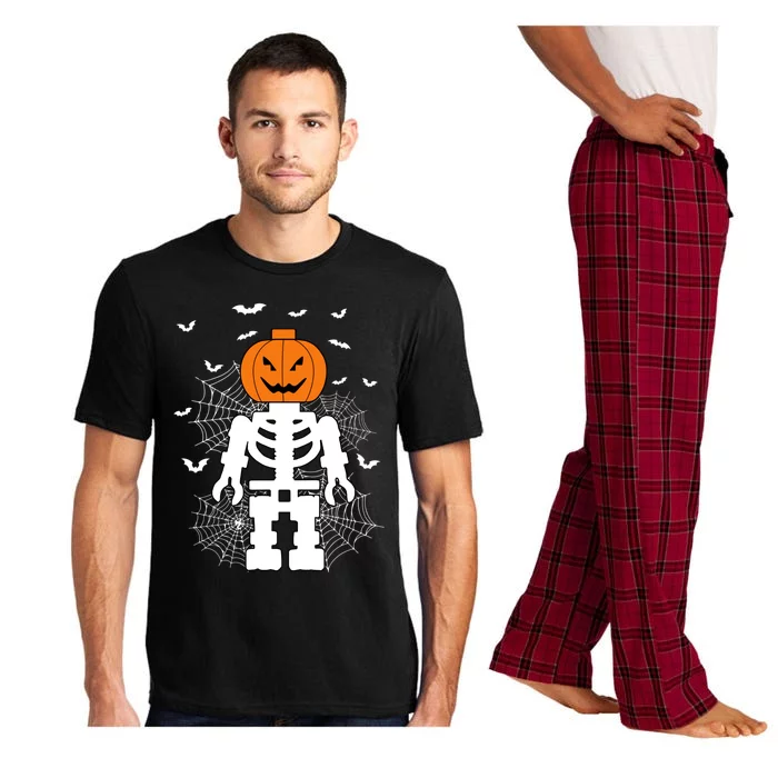 Halloween Skeleton Pumpkin Master Builder Block Building Gifts Pajama Set