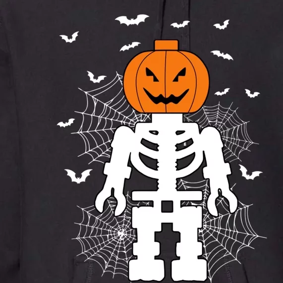 Halloween Skeleton Pumpkin Master Builder Block Building Gifts Premium Hoodie