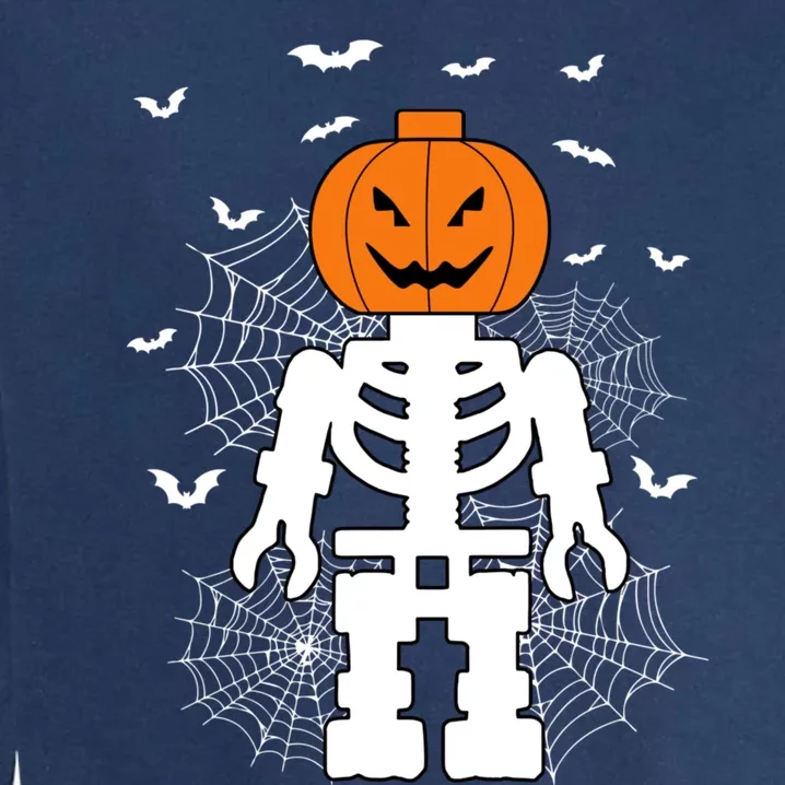 Halloween Skeleton Pumpkin Master Builder Block Building Gifts Garment-Dyed Sweatshirt