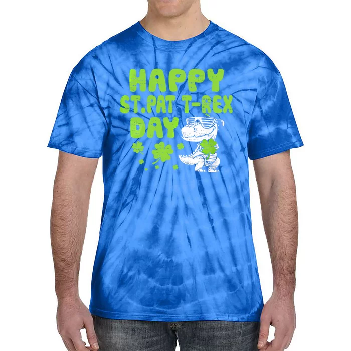 Happy St Pat Rex Day Funny Gift St Patricks Dinosaur Cool Gift Tie-Dye T-Shirt