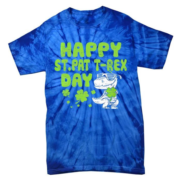 Happy St Pat Rex Day Funny Gift St Patricks Dinosaur Cool Gift Tie-Dye T-Shirt