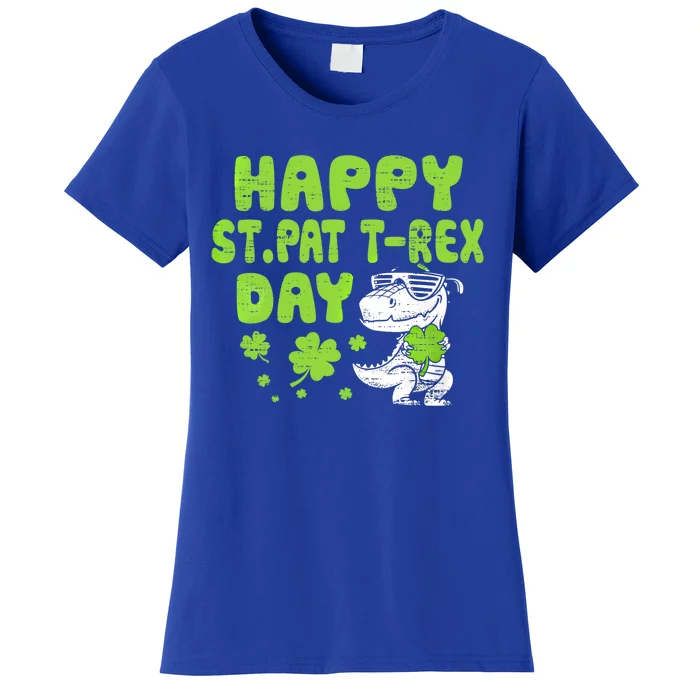 Happy St Pat Rex Day Funny Gift St Patricks Dinosaur Cool Gift Women's T-Shirt