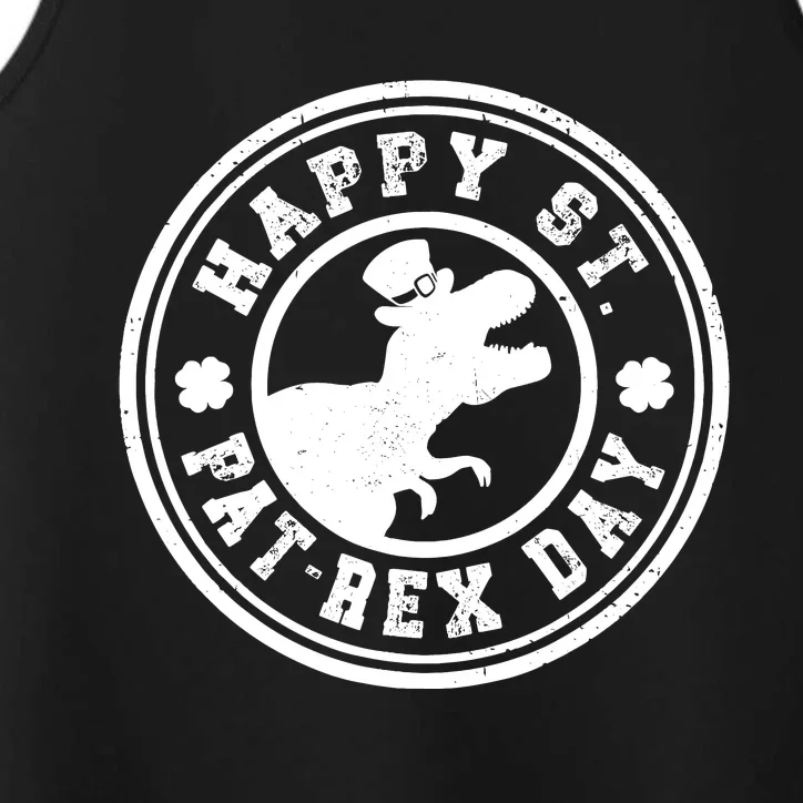 Happy St Pat Rex Day Dino St Patricks Day Performance Tank