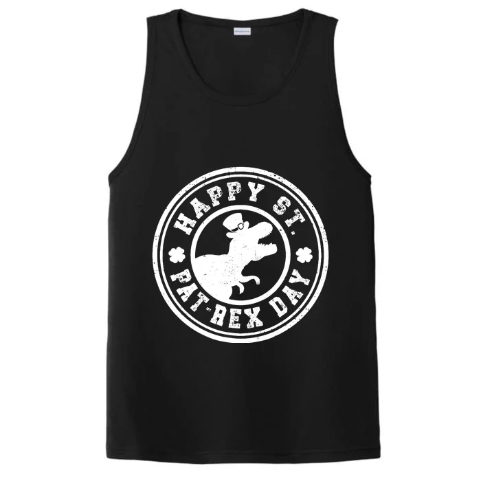 Happy St Pat Rex Day Dino St Patricks Day Performance Tank