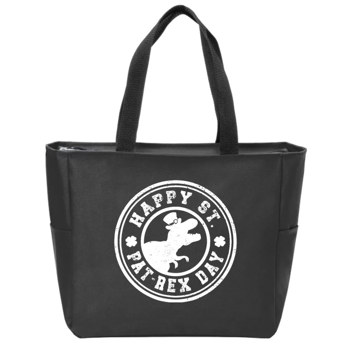 Happy St Pat Rex Day Dino St Patricks Day Zip Tote Bag