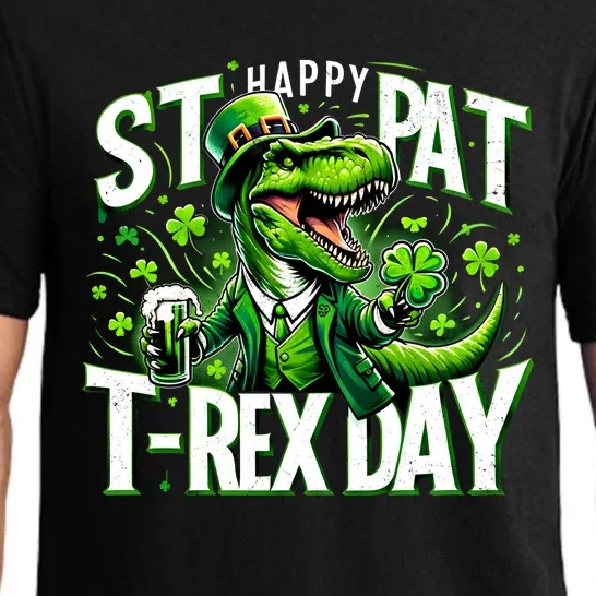 Happy St Pat Trex Day Funny St PatrickS Day Dinosaur T Rex Sweat Pajama Set