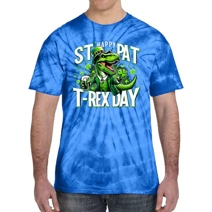 Happy St Pat Trex Day Funny St PatrickS Day Dinosaur T Rex Sweat Tie-Dye T-Shirt