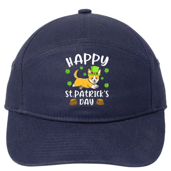 Happy St Patrick's Day Funy Saint Patricks Corgi Dog Gifts 7-Panel Snapback Hat