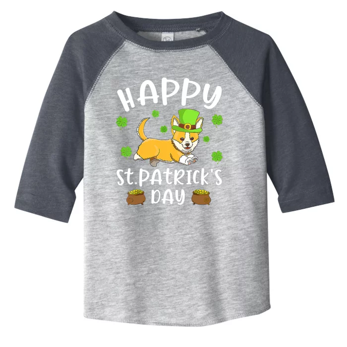 Happy St Patrick's Day Funy Saint Patricks Corgi Dog Gifts Toddler Fine Jersey T-Shirt