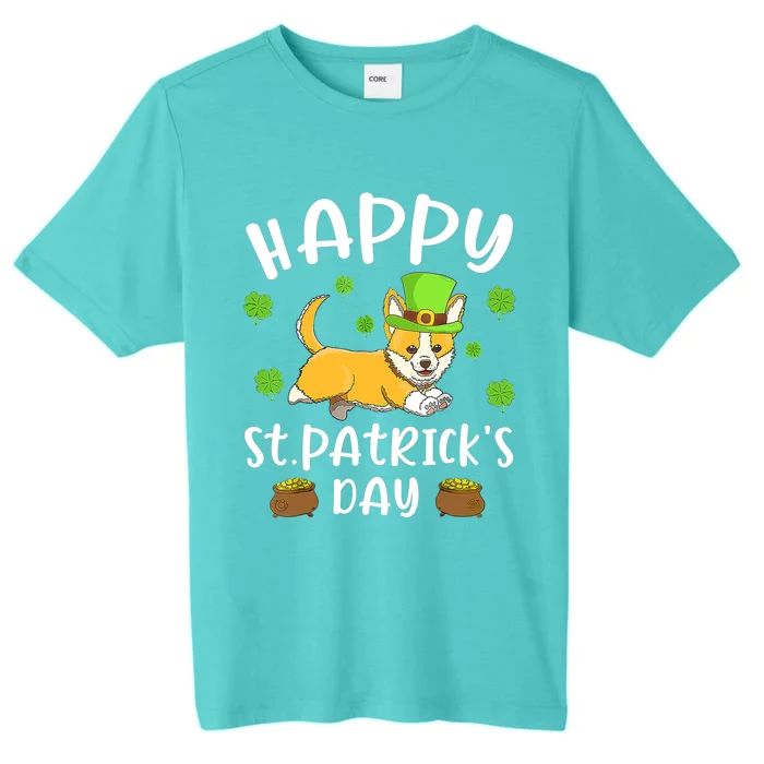 Happy St Patrick's Day Funy Saint Patricks Corgi Dog Gifts ChromaSoft Performance T-Shirt