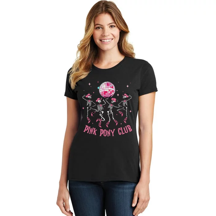 Halloween Skeleton Pony Club Cowgirl Western Birthday Women's T-Shirt